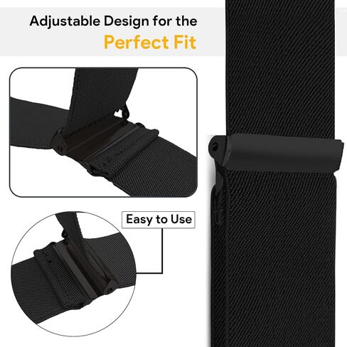 Suspenders for Men Big and Tall X Back Adjustable 2" Wide Elastic Braces with 4 Heavy Duty Clips in Saudi Arabia