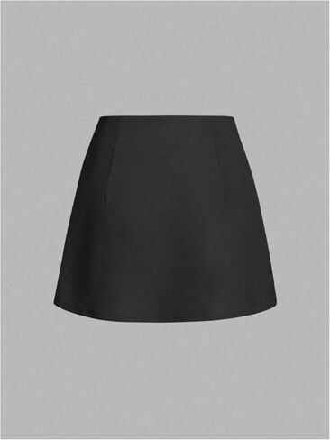 Floerns Women's Metal High Waist Skirt Split Hem A Line Business Office Mini Skirts in Saudi Arabia