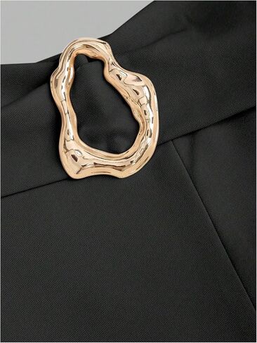 Floerns Women's Metal High Waist Skirt Split Hem A Line Business Office Mini Skirts in Saudi Arabia