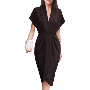 Women's Spring Summer Print V-Neck Faux Wrap Maxi Dress for Wedding Guest, Graduation, Party in Saudi Arabia