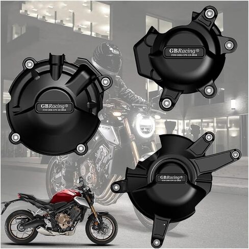 دراجة نارية كرنكزات المحرك حراس الدراجات النارية محرك الثقبة الغلاف الغلاف الغلاف الواقي لـ Honda CBR650F CB650F CBR650R CB650R 2014-2020 أغطية توقيت المحرك (أسود) in Kuwait