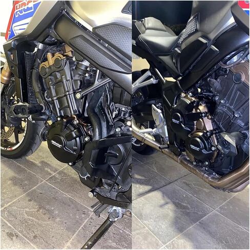 دراجة نارية كرنكزات المحرك حراس الدراجات النارية محرك الثقبة الغلاف الغلاف الغلاف الواقي لـ Honda CBR650F CB650F CBR650R CB650R 2014-2020 أغطية توقيت المحرك (أسود) in Kuwait
