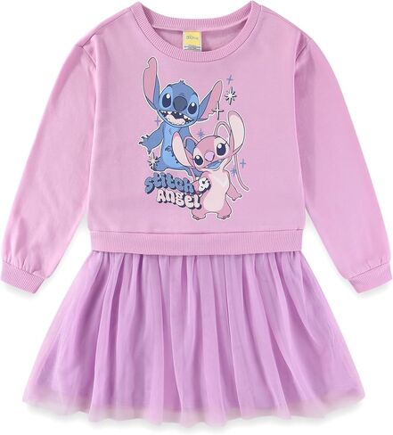 Disney Lilo and Stitch Angel Girls Long Sleeve Tulle Dress for Little Kids to Big Kids in Saudi Arabia
