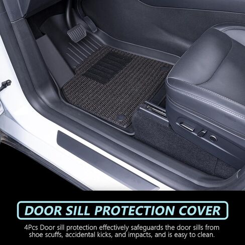 for 2025+ Tesla Model Y Juniper 7PCS TPE Door Threshold Strip & Center Console Saddle Side Protectors & 2nd Row Seat Lower Protector Anti-dust Pads 2025 2026 Model Y Juniper Accessories in Saudi Arabia