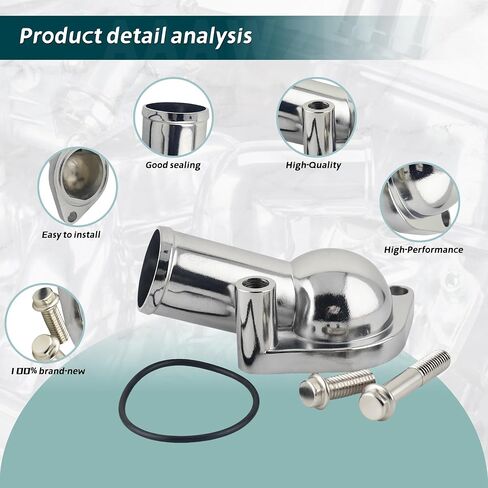 15 Degree Water Neck For BBC SBC Water Neck Aluminum Thermostat Housing Compatible with Chevy SBC BBC 283 302 305 327 350 383 396 427 454 502 ENGINES(15°) in Saudi Arabia