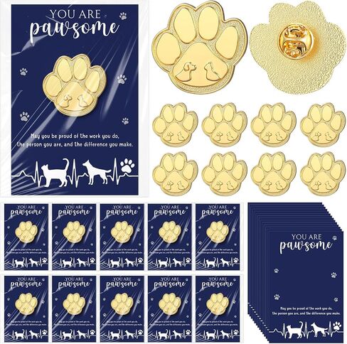 Geyoga Vet Tech Week Gifts Veterinary Christmas Appreciation Dog Cat Paw Lapel Pins for Veterinary Receptionist Bulk in Saudi Arabia