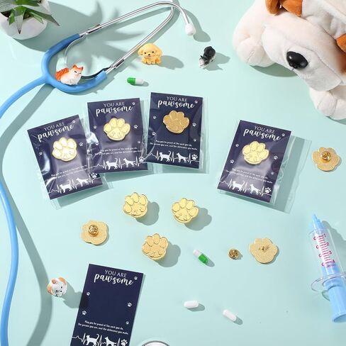 Geyoga Vet Tech Week Gifts Veterinary Christmas Appreciation Dog Cat Paw Lapel Pins for Veterinary Receptionist Bulk in Saudi Arabia