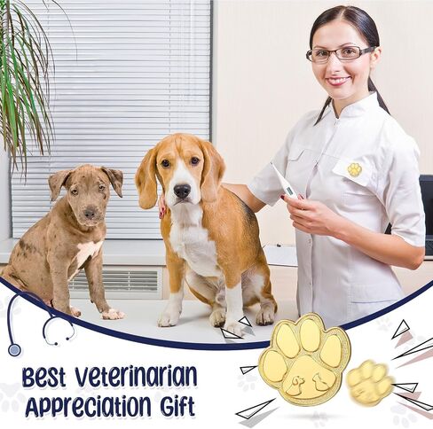 Geyoga Vet Tech Week Gifts Veterinary Christmas Appreciation Dog Cat Paw Lapel Pins for Veterinary Receptionist Bulk in Saudi Arabia