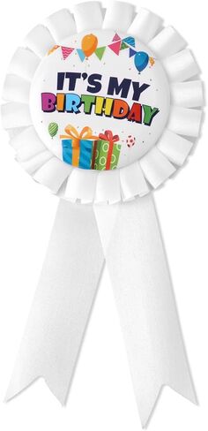 It's My Birthday Pins, Happy Birthday Button Pin Colorful Satin Grosgrain Ribbon Badge Reel Brooch for Girl Boy Party Clothing Decorations for Men and Women in Saudi Arabia