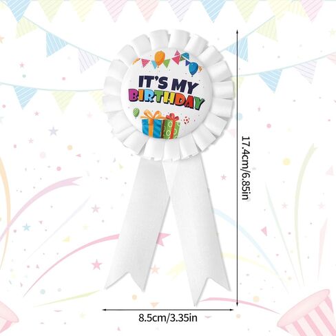 It's My Birthday Pins, Happy Birthday Button Pin Colorful Satin Grosgrain Ribbon Badge Reel Brooch for Girl Boy Party Clothing Decorations for Men and Women in Saudi Arabia