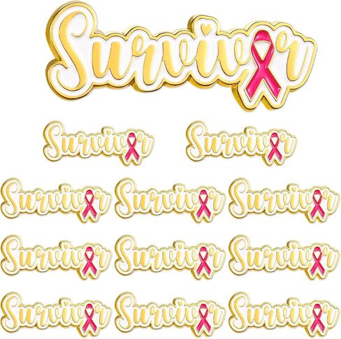 6/12/24 Pcs 2025 Breast Cancer Survivor Pin Breast Cancer Awareness Accessories Pink Ribbon Enamel Lapel for Women in Saudi Arabia