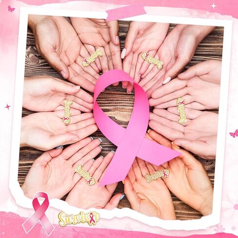 6/12/24 Pcs 2025 Breast Cancer Survivor Pin Breast Cancer Awareness Accessories Pink Ribbon Enamel Lapel for Women in Saudi Arabia