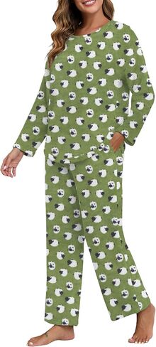 PrinStory Fluffy Pajamas for Women Set Winter Fleece Pajama Sets Warm Fuzzy Pjs Flannel 2 Piece Lounge Sets with Pockets in Saudi Arabia
