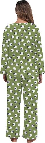 PrinStory Fluffy Pajamas for Women Set Winter Fleece Pajama Sets Warm Fuzzy Pjs Flannel 2 Piece Lounge Sets with Pockets in Saudi Arabia