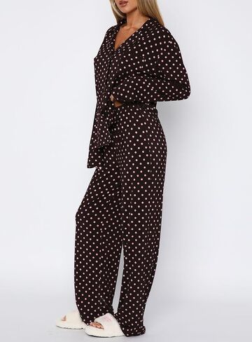 Giraropa Women Fruit Pajamas 2 Piece Pajama Sets Long Sleeve Button Down Shirt Elastic Waist Pants Set Loungewear in Saudi Arabia