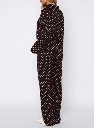 Giraropa Women Fruit Pajamas 2 Piece Pajama Sets Long Sleeve Button Down Shirt Elastic Waist Pants Set Loungewear in Saudi Arabia