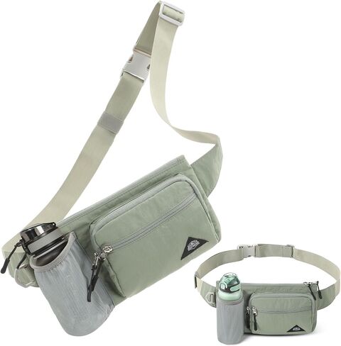 Waist Bag for Men Women with Water Bottle Holder Hiking Fanny Pack Running Waist Pack for Running Walking DogWalking Travel Cycling(Bottle Not Included) in Saudi Arabia