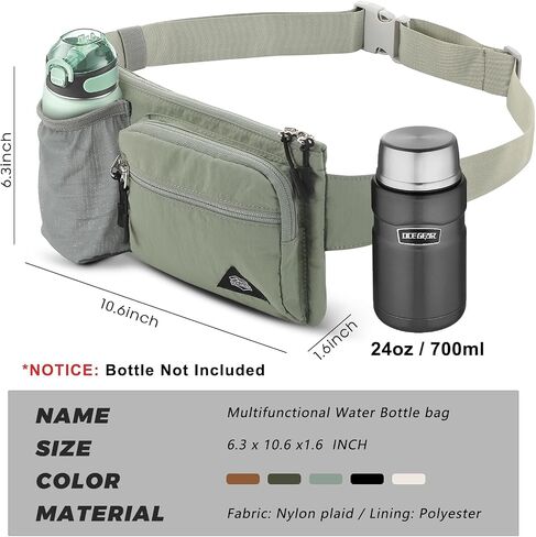 Waist Bag for Men Women with Water Bottle Holder Hiking Fanny Pack Running Waist Pack for Running Walking DogWalking Travel Cycling(Bottle Not Included) in Saudi Arabia