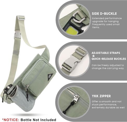 Waist Bag for Men Women with Water Bottle Holder Hiking Fanny Pack Running Waist Pack for Running Walking DogWalking Travel Cycling(Bottle Not Included) in Saudi Arabia