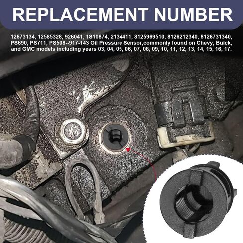 2PCS Engine Oil Pressure Sensor Filter, Oil Pressure Switch Filter, 917-143 12585328 Vehicle Strain Screen Oil Filtering, Car Accessories Fit for GMC Buick Chevy Express Silverado Yukon (2PCS) in Kuwait