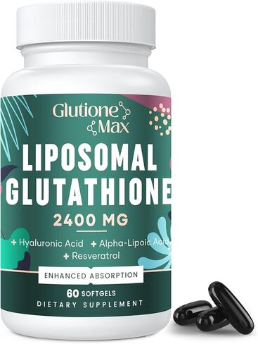 8-in-1 Liposomal Glutathione 2400 MG, High Absorption Antioxidant Formula – with Hyaluronic Acid, Alpha-Lipoic Acid, Resveratrol - Skin, Liver Detox & Immune System, 120 Softgels in Saudi Arabia