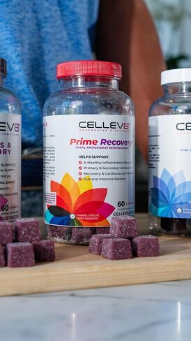 Cellev8 Prime Recovery Gummies | Total Antioxidant Support + Joint & Muscle | SOD, Tart Cherry, Resveratrol & Pomegranate | Made in USA | Raspberry Flavor, 60 Count in Saudi Arabia