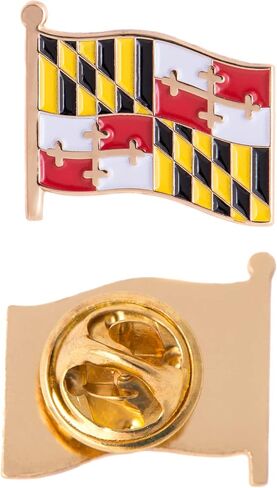 Maryland State Flag Lapel Pin Enamel Made of Metal Souvenir Hat Men Women Patriotic (Rectangle Pin) in Saudi Arabia
