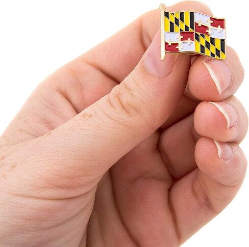 Maryland State Flag Lapel Pin Enamel Made of Metal Souvenir Hat Men Women Patriotic (Rectangle Pin) in Saudi Arabia