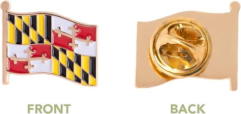 Maryland State Flag Lapel Pin Enamel Made of Metal Souvenir Hat Men Women Patriotic (Rectangle Pin) in Saudi Arabia