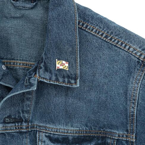 Maryland State Flag Lapel Pin Enamel Made of Metal Souvenir Hat Men Women Patriotic (Rectangle Pin) in Saudi Arabia