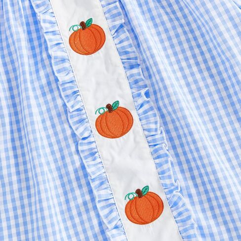 Toddler Baby Girl Halloween Dress Smocked Pumpkin Outfit Long Sleeve A-line Doll Collar Fall Dresses for Kids in Saudi Arabia
