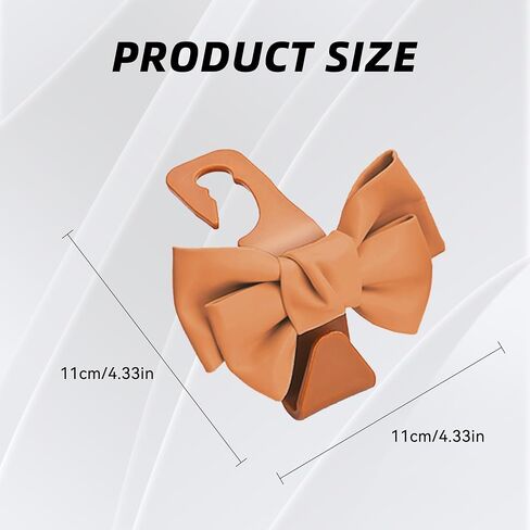 2 PCS Car Seat Headrest Hooks, Cute Bow Shaped Vehicle Backseat Storage Hooks, Leather Bow Shaped Sturdy Car Seat Back Hook for Purses/Coats (Black) in Saudi Arabia