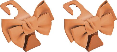 2 PCS Car Seat Headrest Hooks, Cute Bow Shaped Vehicle Backseat Storage Hooks, Leather Bow Shaped Sturdy Car Seat Back Hook for Purses/Coats (Black) in Saudi Arabia
