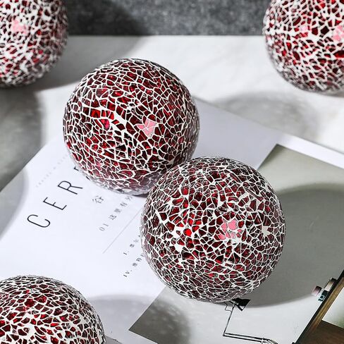 Decorative Glass Mosaic Sphere Balls, 3 Inch Diameter, Set of 5, Table Centerpiece (Teal) in Saudi Arabia