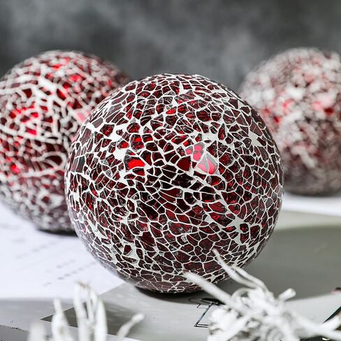 Decorative Glass Mosaic Sphere Balls, 3 Inch Diameter, Set of 5, Table Centerpiece (Teal) in Saudi Arabia