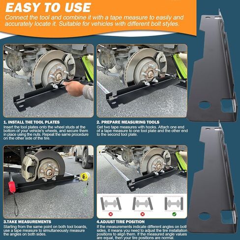 2PCS Wheel Alignment Tools, Alignment Measurements Plates Kit for Automative Car, Heavy Duty Stainless Steel DIY Align Measuring Tool in Saudi Arabia