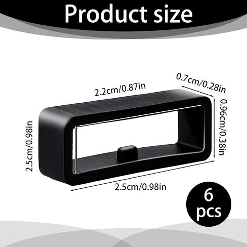 6 PCS Black Watch Band Holder Loop, 22mm Rubber Watch Band Keeper Loop Replacement, Black Silicone Watches Ring Replacement Accessories for Smart Sport Watches Wristband in Saudi Arabia