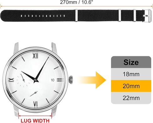 HARFINGTON Elastic Nylon Watch Band One-Piece French Watch Strap Waterproof Replacement Wristwatch Strap for Men Women in Kuwait