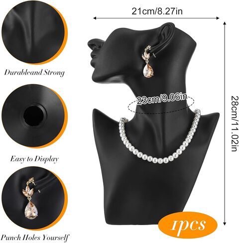 3 PCS Jewelry Display Display Set بما في ذلك Boutique Bust Holder Maronquin arring Stand Hand Display Ring Ring لبيع عرض (أسود) in Saudi Arabia