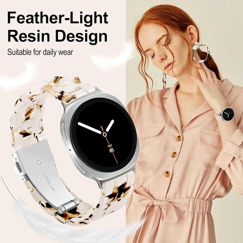 Compatible with Samsung Galaxy 9 Watch Band for Women Resin, Galaxy Watch 8 Classic Band 46mm Bracelet Wristband Replacement Strap for Galaxy Watch 8 Band 40mm 44mm Accessory in Saudi Arabia