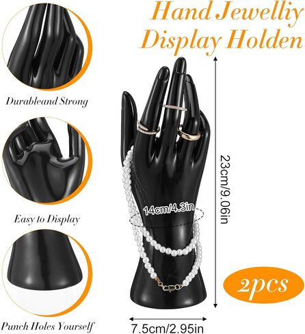 3 PCS Jewelry Display Display Set بما في ذلك Boutique Bust Holder Maronquin arring Stand Hand Display Ring Ring لبيع عرض (أسود) in Saudi Arabia