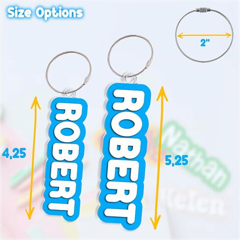 علامة اسم حقيبة ظهر مخصصة للأطفال ، علامات الأمتعة المخصصة لأكياس الأطفال ، أحجامين ، 30 لونًا ، تخصيص علامة اسم للأطفال على ظهره ، سلسلة مفاتيح الاسم القابلة للتخصيص للأطفال in Kuwait