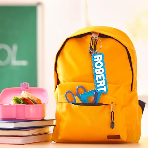 علامة اسم حقيبة ظهر مخصصة للأطفال ، علامات الأمتعة المخصصة لأكياس الأطفال ، أحجامين ، 30 لونًا ، تخصيص علامة اسم للأطفال على ظهره ، سلسلة مفاتيح الاسم القابلة للتخصيص للأطفال in Kuwait