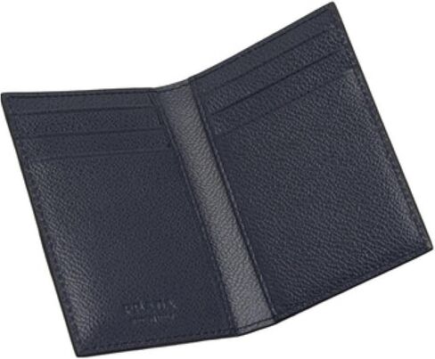 Prada Vitello Grain Blue Leather Triangle Logo Vertical Bifold Wallet in Saudi Arabia