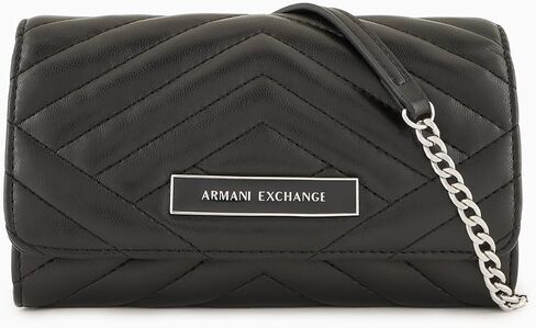 Armani Exchange Women's Victoria Wallet On Chain, Black, 19 in Saudi Arabia