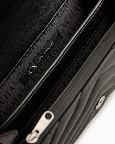 Armani Exchange Women's Victoria Wallet On Chain, Black, 19 in Saudi Arabia