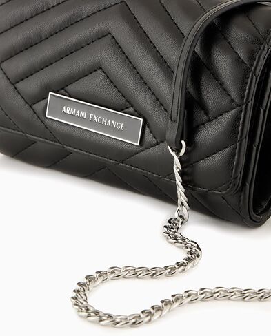 Armani Exchange Women's Victoria Wallet On Chain, Black, 19 in Saudi Arabia