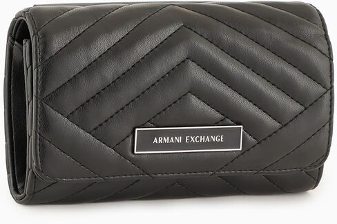 Armani Exchange Women's Victoria Wallet On Chain, Black, 19 in Saudi Arabia