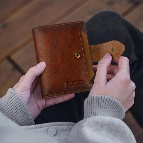 محفظة النساء ، RFID حظر الجلود محفظة المرأة ، حامل بطاقة Bifold Compact Para Mujer مع نافذة معرف قابلة للإزالة (بني) in Saudi Arabia