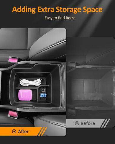 CDEFG Double Layer Armrest Storage Box for Hyundai Kona 2024 2025 2026 Center Console Organizer Tray - 2Pcs in Saudi Arabia